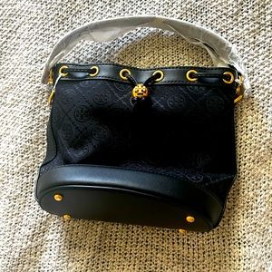 TORY BURCH T MONOGRAM BUCKET BAG